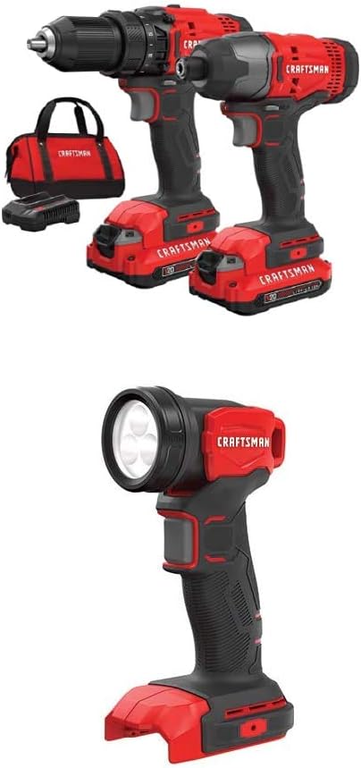 V20 MAX Cordless Drill and Impact Driver Power Tool Combo Kit with 2 Batteries and Charger